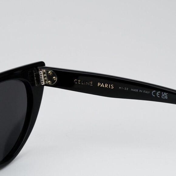 NEW Celine CL40228I 01A Shiny Black Smoke Grey Geometric Women Sunglasses main image 11